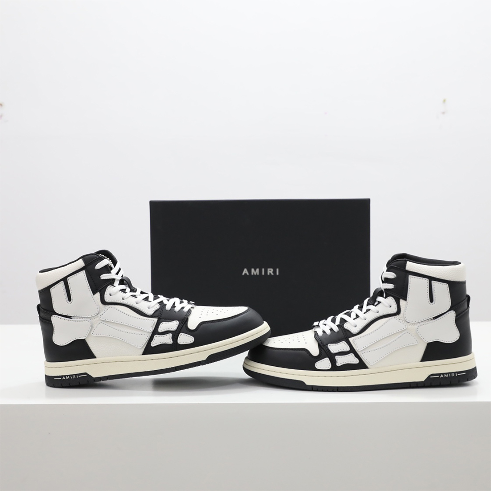 Amiri Skel-Top Hi Sneaker White/Black - DopestKickz