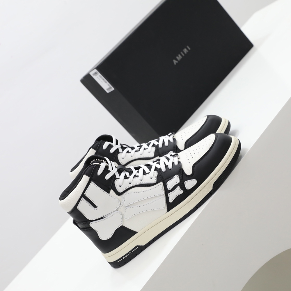 Amiri Skel-Top Hi Sneaker White/Black - DopestKickz