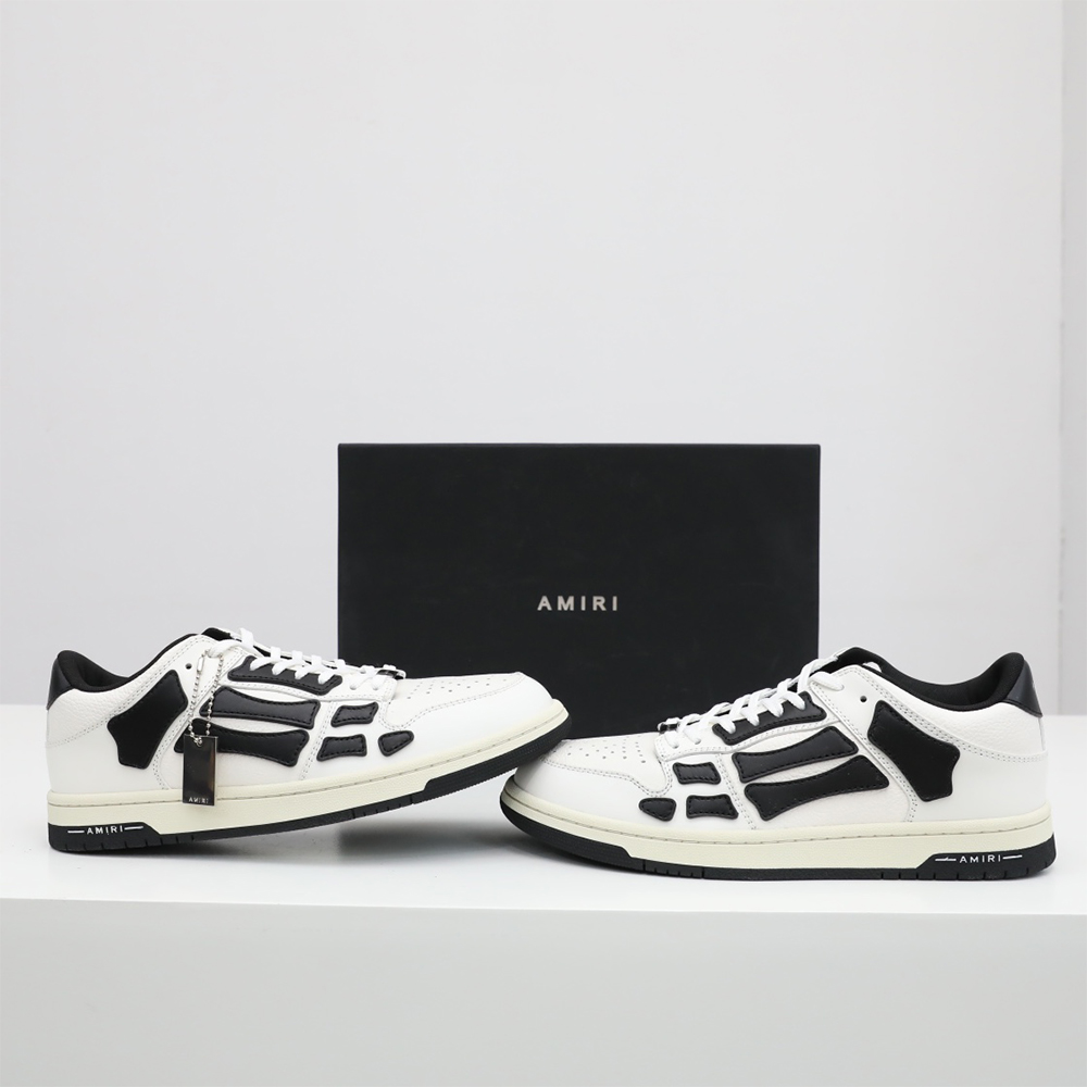 Amiri Skel-Top Low Sneaker White/Black - DopestKickz