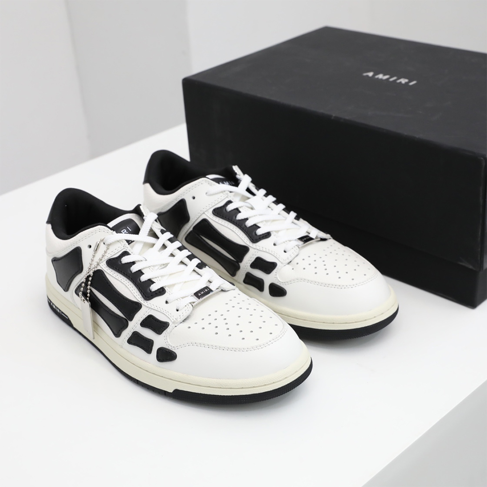 Amiri Skel-Top Low Sneaker White/Black - DopestKickz