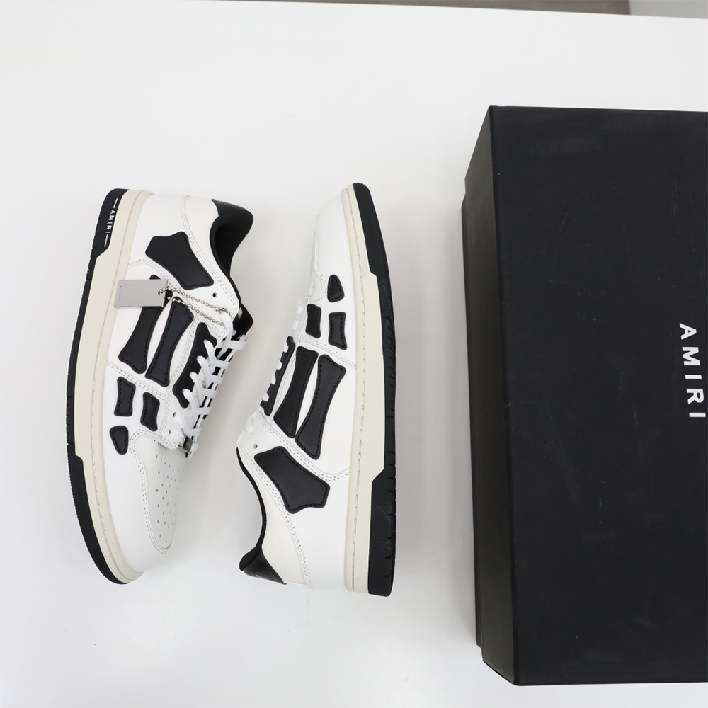 Amiri Skel-Top Low Sneaker White/Black - DopestKickz