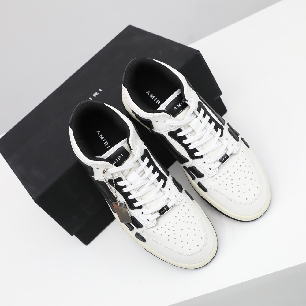 Amiri Skel-Top Low Sneaker White/Black - DopestKickz