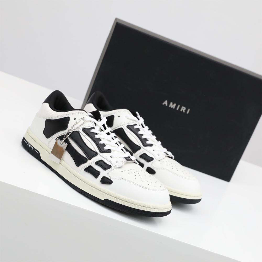 Amiri Skel-Top Low Sneaker White/Black - DopestKickz