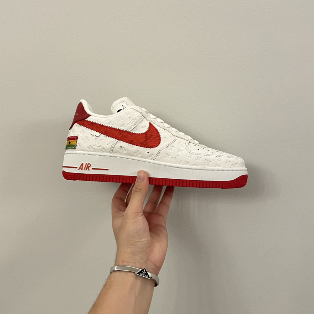 Louis Vuitton X Nike Air Force 1 Sneaker In White&Red - DopestKickz