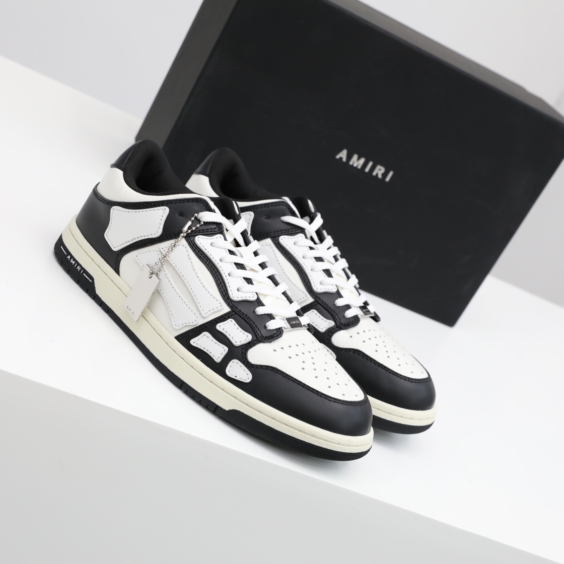 Amiri Skel-Top Low Sneaker White/Black - DopestKickz
