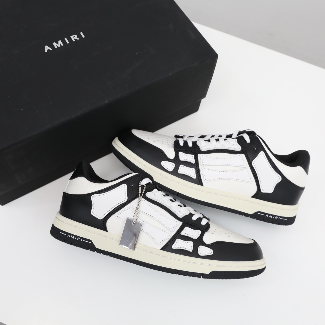 Amiri Skel-Top Low Sneaker White/Black - DopestKickz