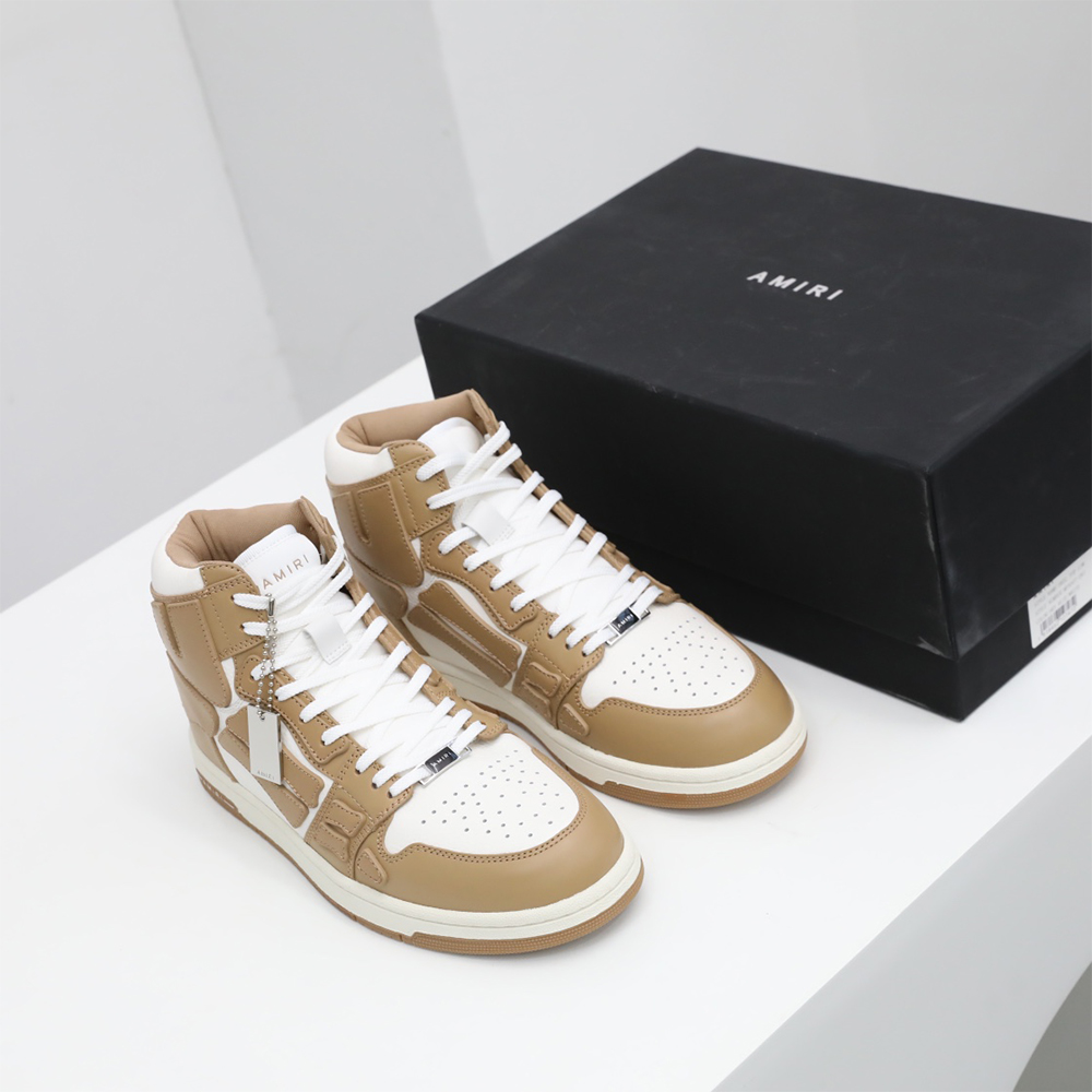 Amiri Skel-Top Hi Sneaker Brown/White - DopestKickz