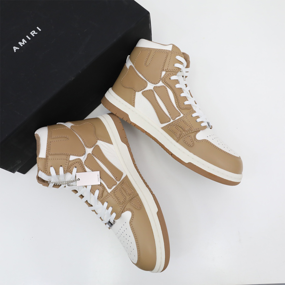 Amiri Skel-Top Hi Sneaker Brown/White - DopestKickz