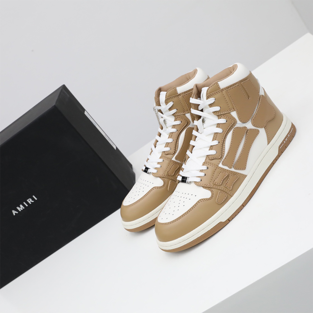 Amiri Skel-Top Hi Sneaker Brown/White - DopestKickz