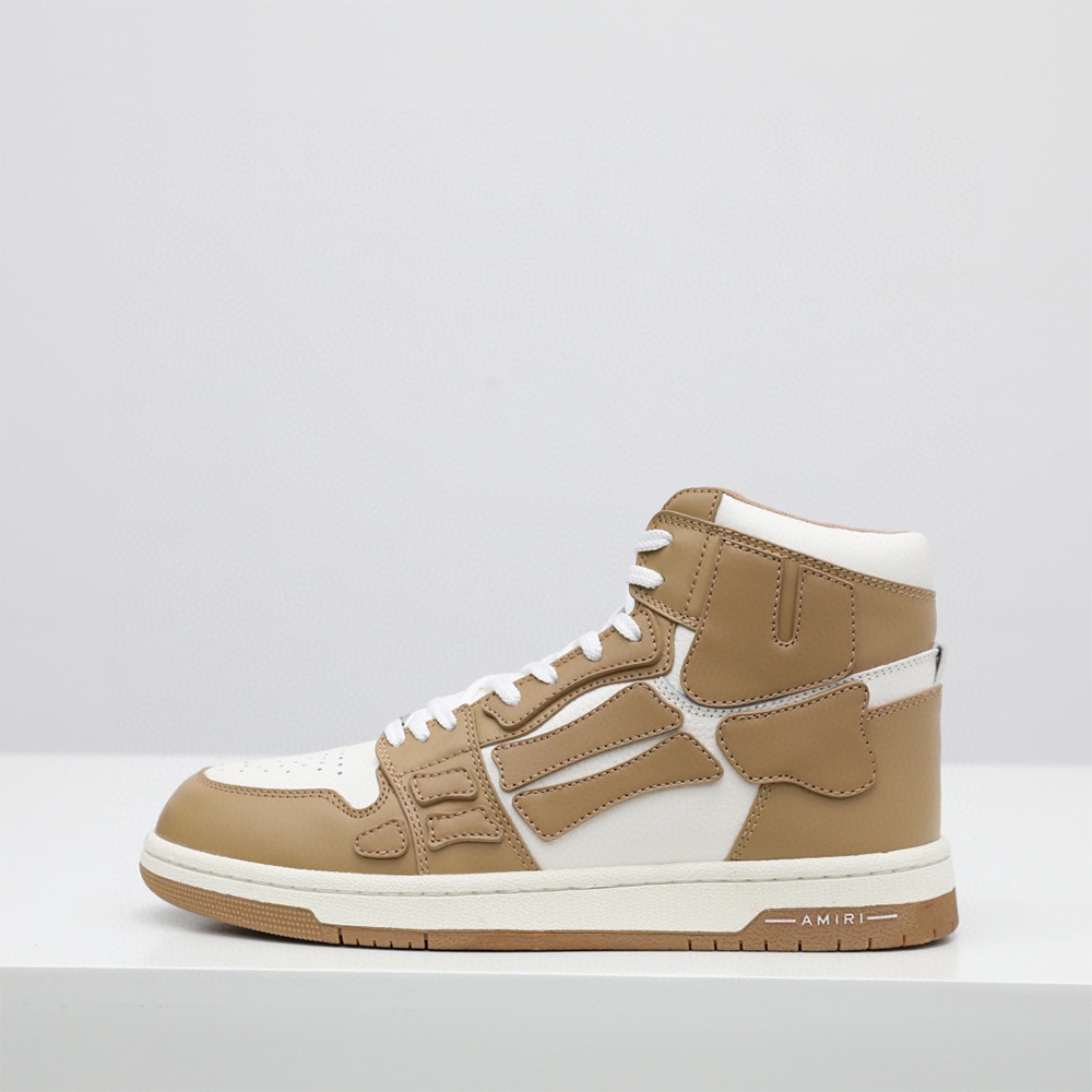 Amiri Skel-Top Hi Sneaker Brown/White - DopestKickz