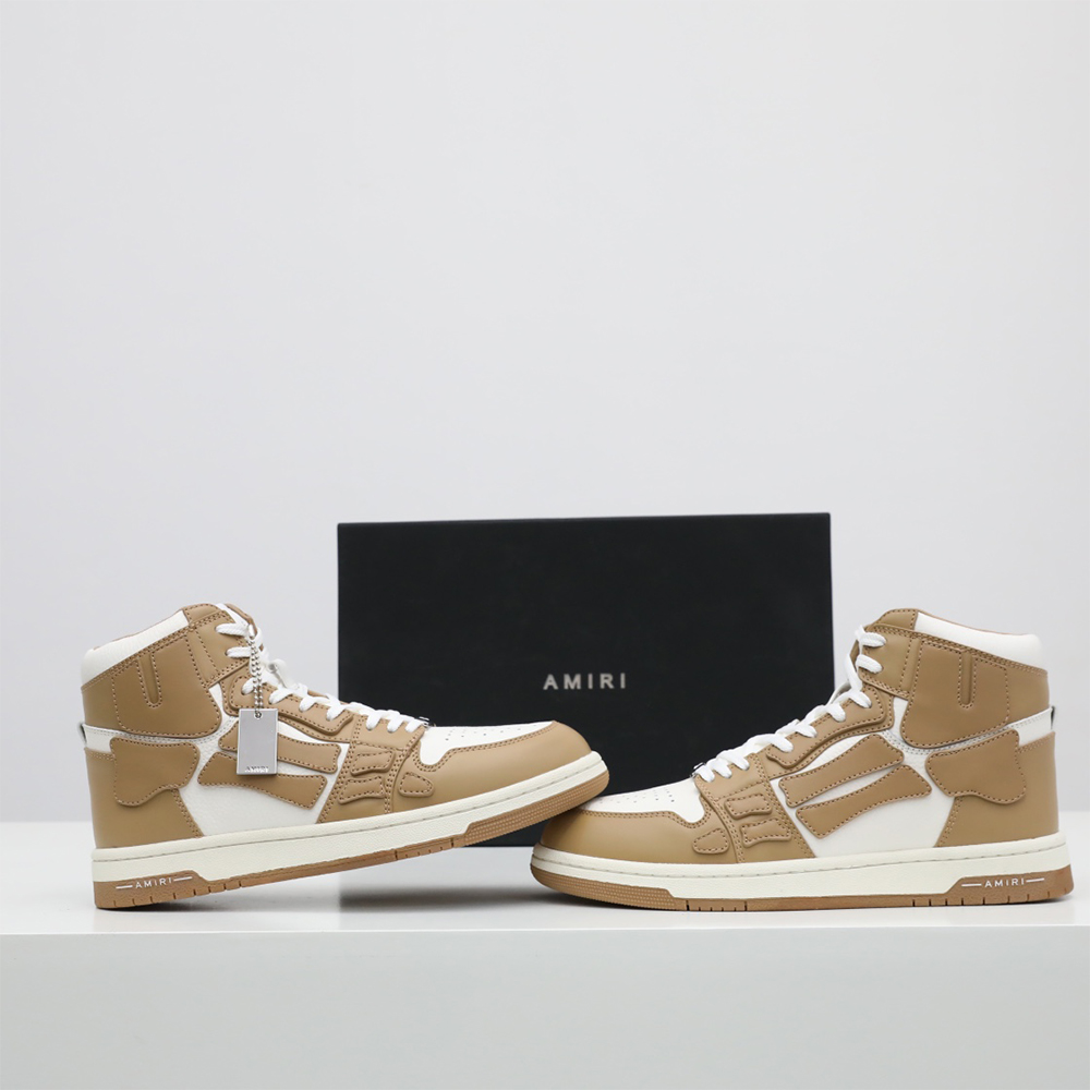 Amiri Skel-Top Hi Sneaker Brown/White - DopestKickz