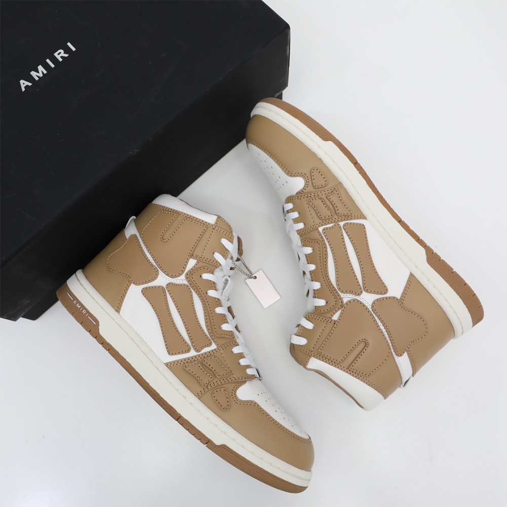 Amiri Skel-Top Hi Sneaker Brown/White - DopestKickz