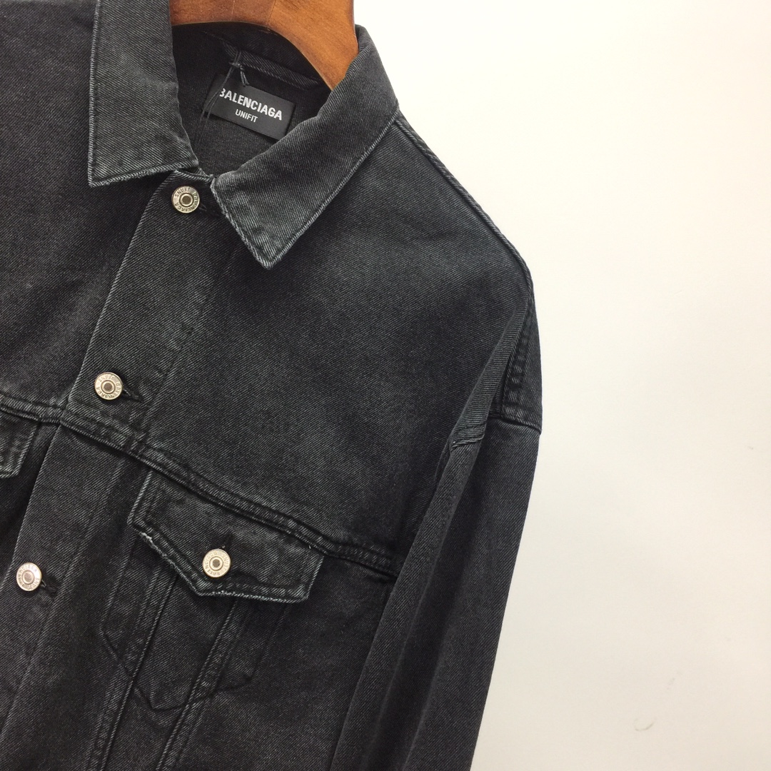  Balenciaga Spray Paint Logo Denim Jacket - DopestKickz