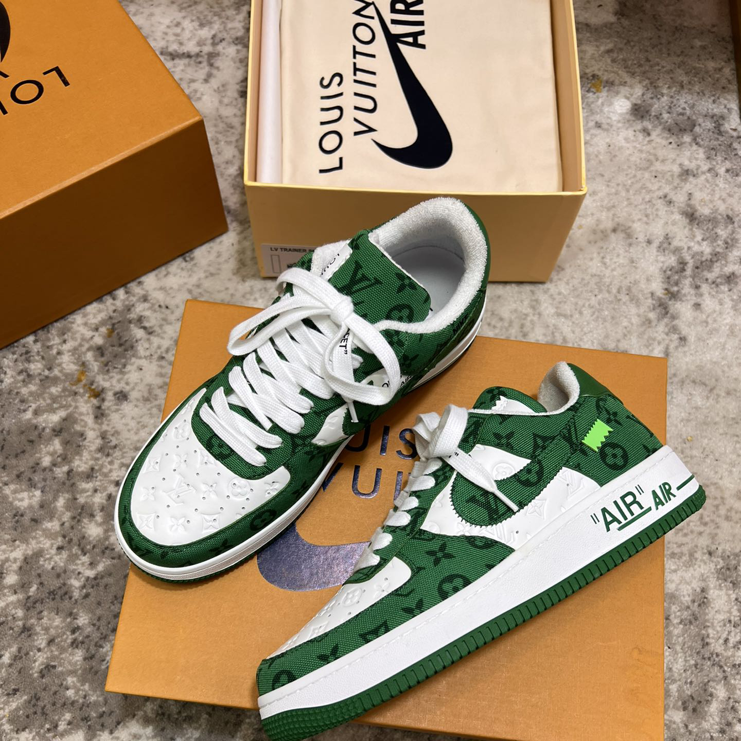 Louis Vuitton X Nike Air Force 1 Sneaker In Green - DopestKickz