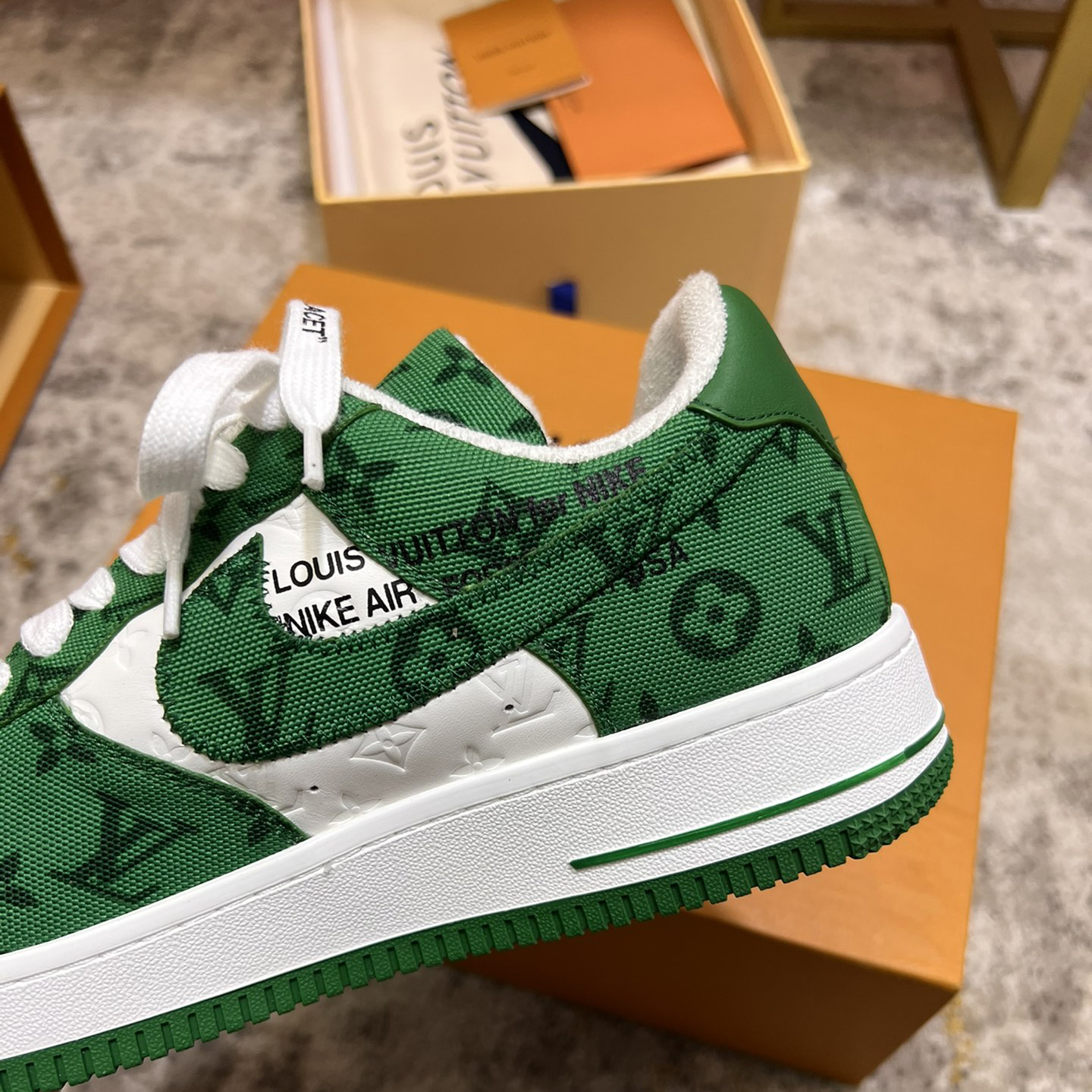 Louis Vuitton X Nike Air Force 1 Sneaker In Green - DopestKickz