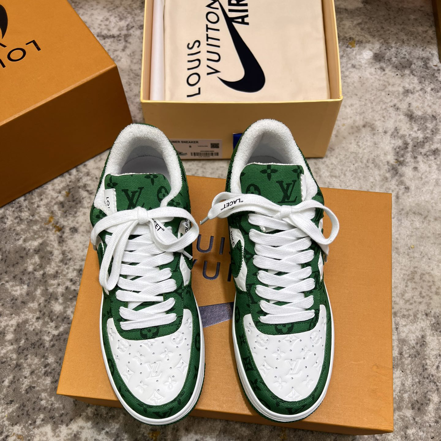 Louis Vuitton X Nike Air Force 1 Sneaker In Green - DopestKickz