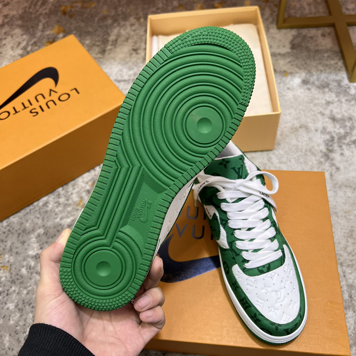 Louis Vuitton X Nike Air Force 1 Sneaker In Green - DopestKickz
