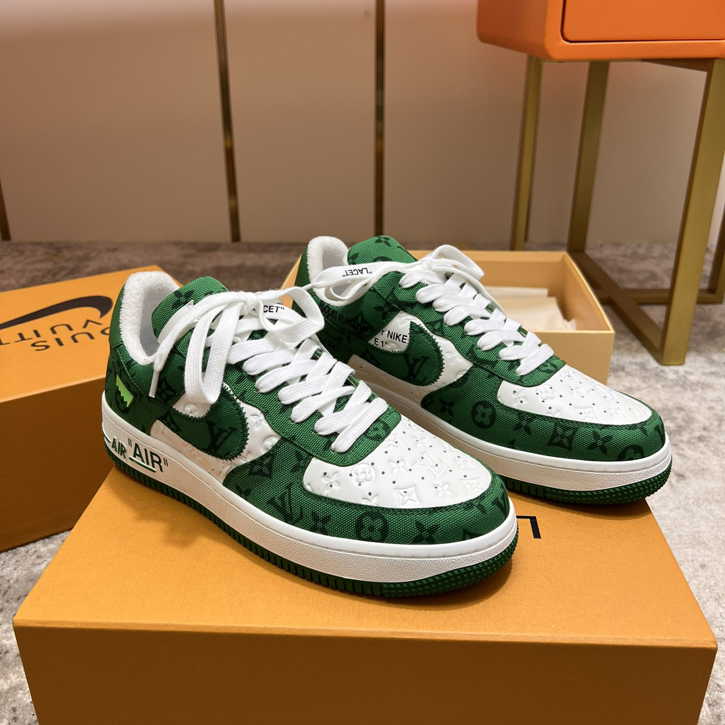 Louis Vuitton X Nike Air Force 1 Sneaker In Green - DopestKickz