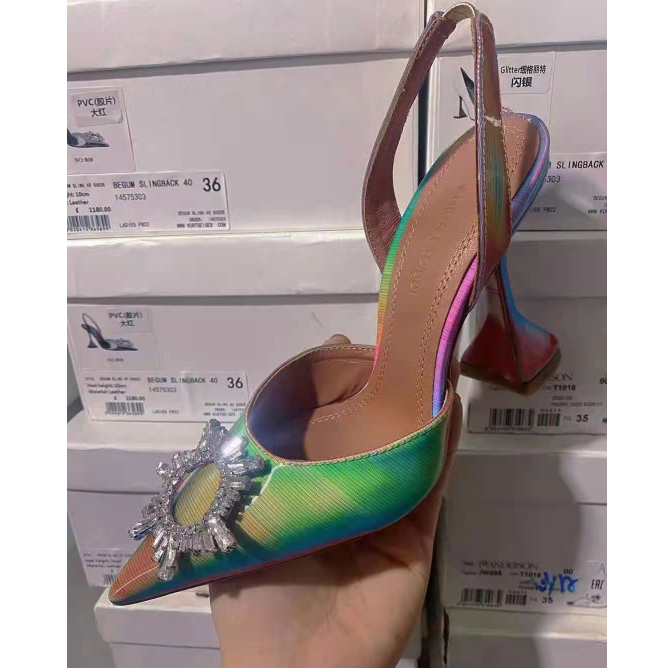 Amina Muaddi Begum Pumps Green  - DopestKickz