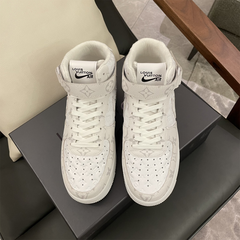 Louis Vuitton X Nike Air Force 1 Mid-Top Sneaker In White - DopestKickz