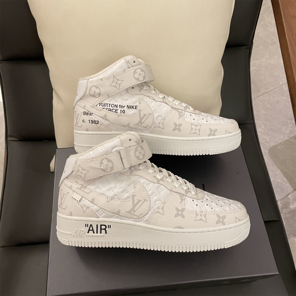 Louis Vuitton X Nike Air Force 1 Mid-Top Sneaker In White - DopestKickz
