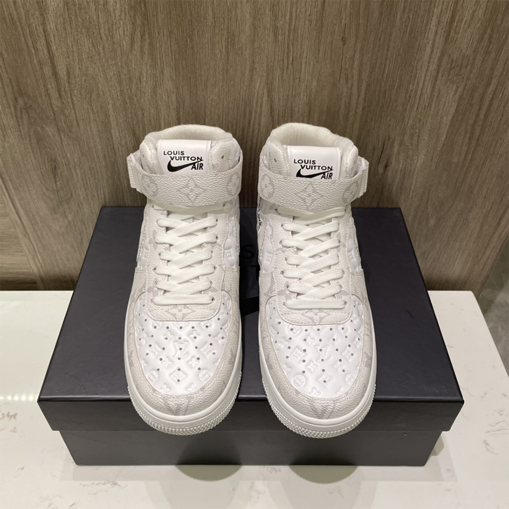 Louis Vuitton X Nike Air Force 1 Mid-Top Sneaker In White - DopestKickz