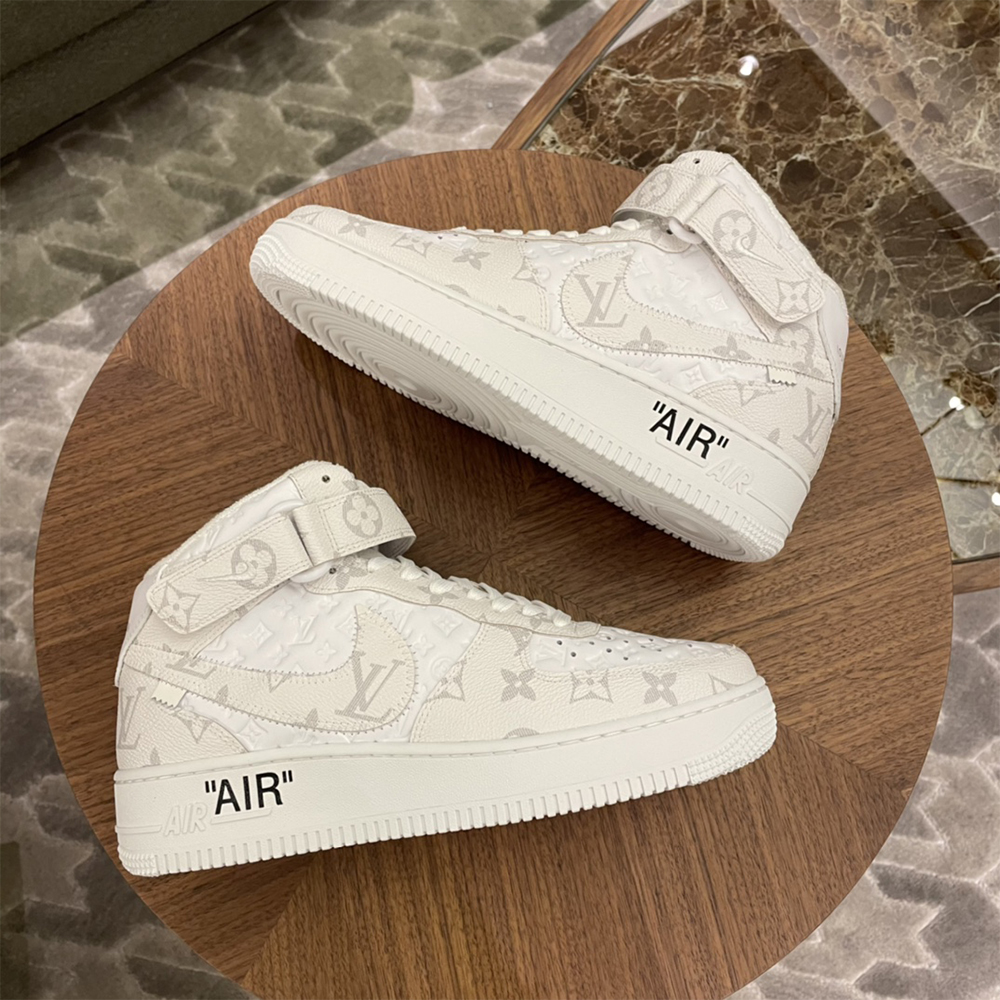 Louis Vuitton X Nike Air Force 1 Mid-Top Sneaker In White - DopestKickz