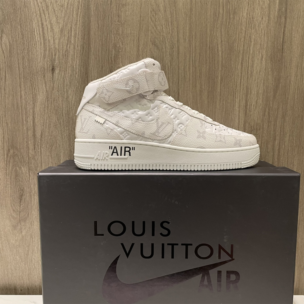 Louis Vuitton X Nike Air Force 1 Mid-Top Sneaker In White - DopestKickz