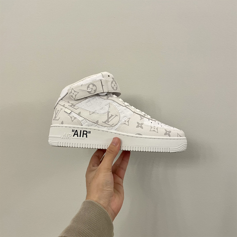 Louis Vuitton X Nike Air Force 1 Mid-Top Sneaker In White - DopestKickz