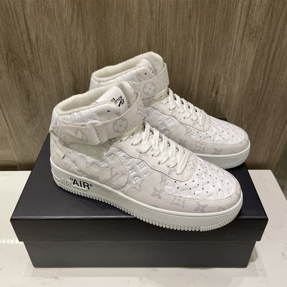 Louis Vuitton X Nike Air Force 1 Mid-Top Sneaker In White - DopestKickz