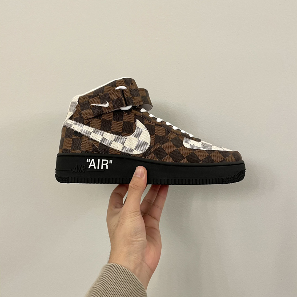 Louis Vuitton X Nike Air Force 1 Mid-Top Sneaker In Brown - DopestKickz