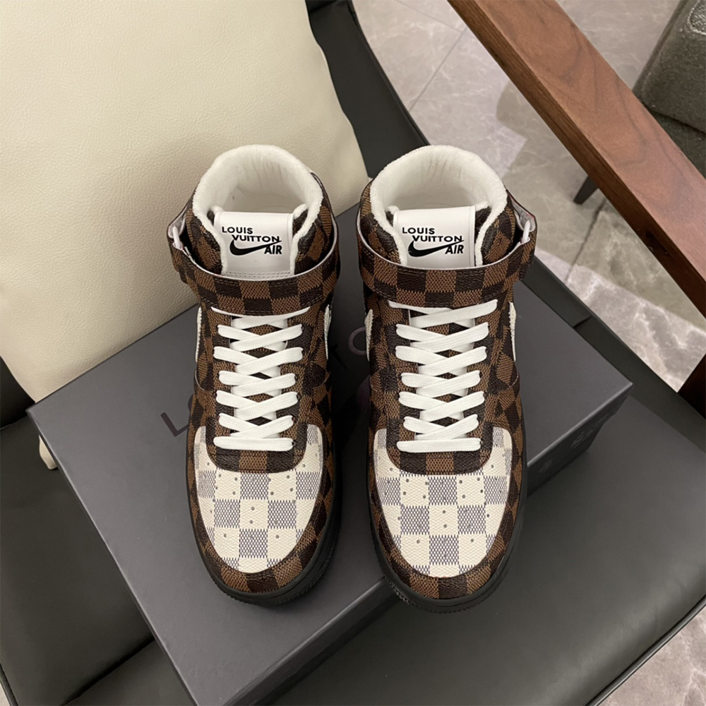 Louis Vuitton X Nike Air Force 1 Mid-Top Sneaker In Brown - DopestKickz