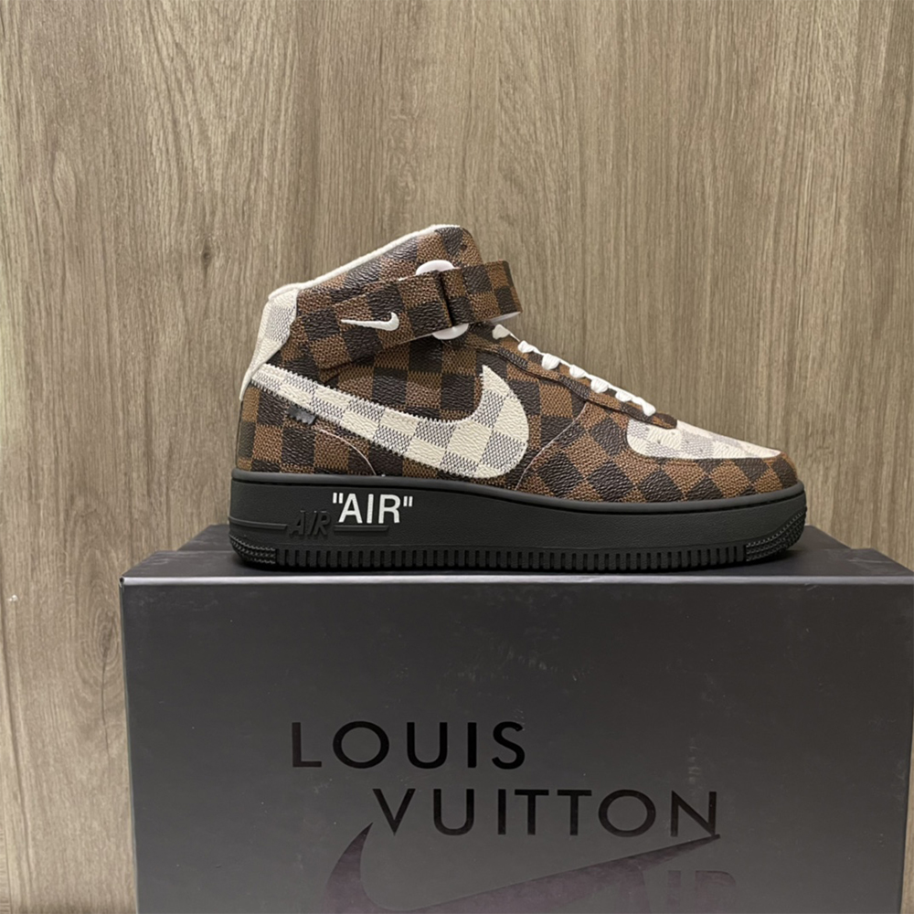 Louis Vuitton X Nike Air Force 1 Mid-Top Sneaker In Brown - DopestKickz