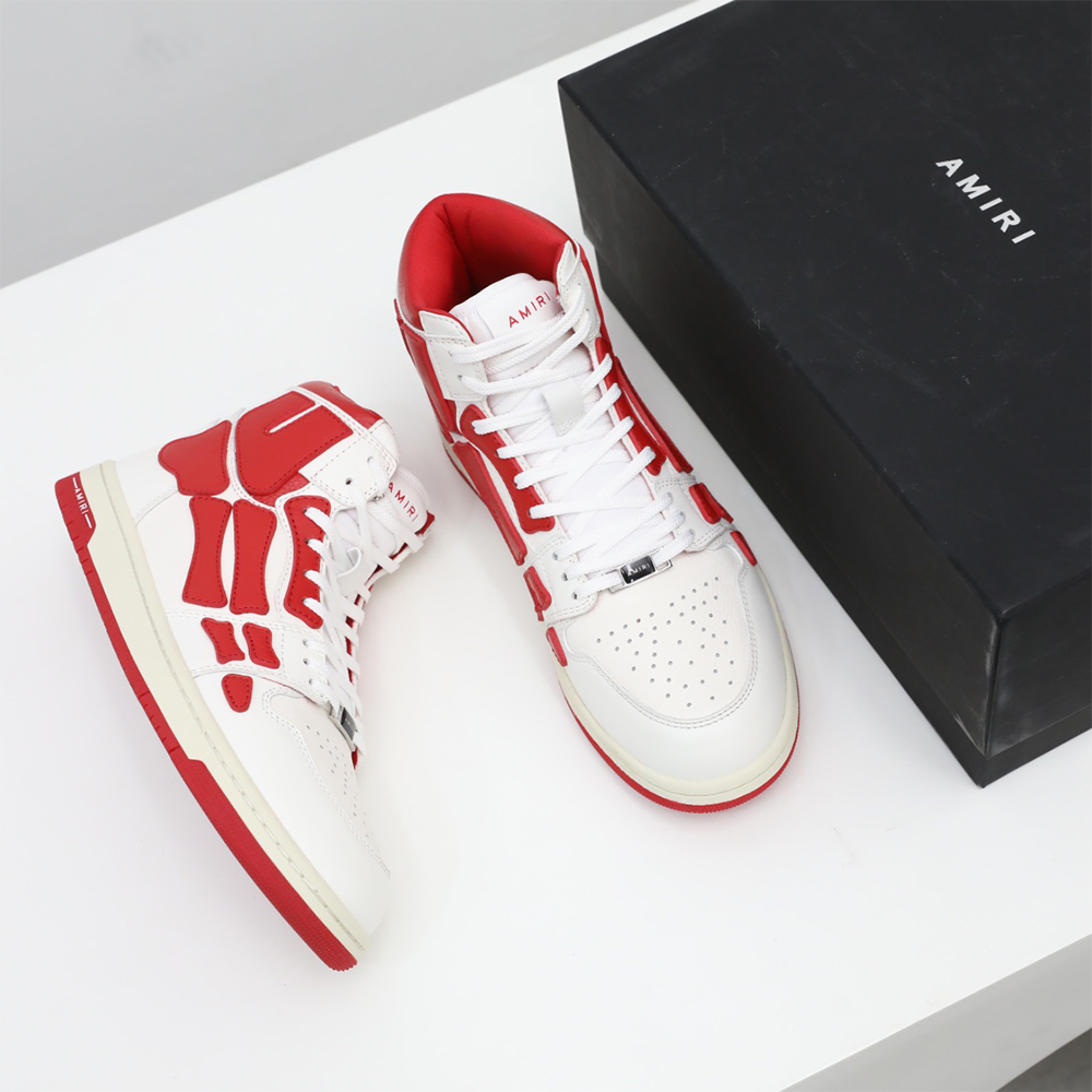 Amiri Skel-Top Hi Sneaker Red/White - DopestKickz