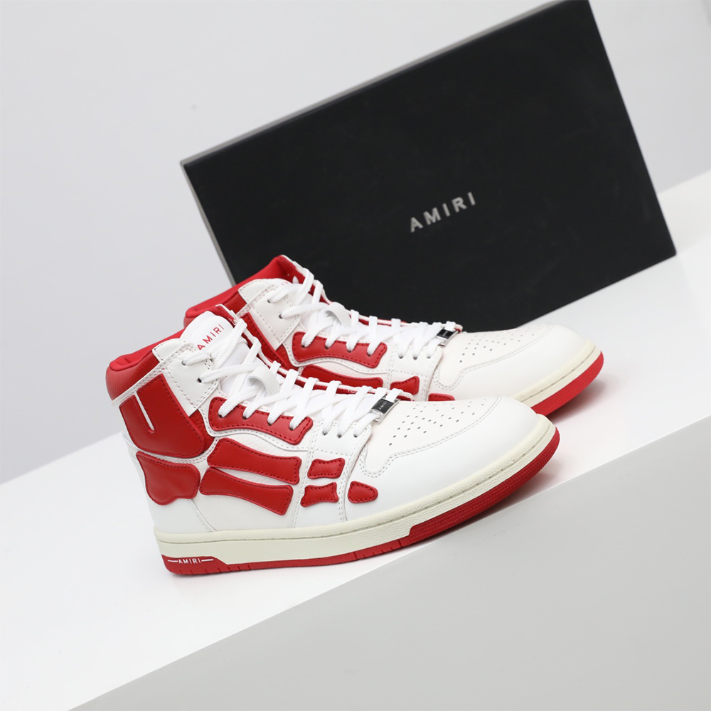 Amiri Skel-Top Hi Sneaker Red/White - DopestKickz