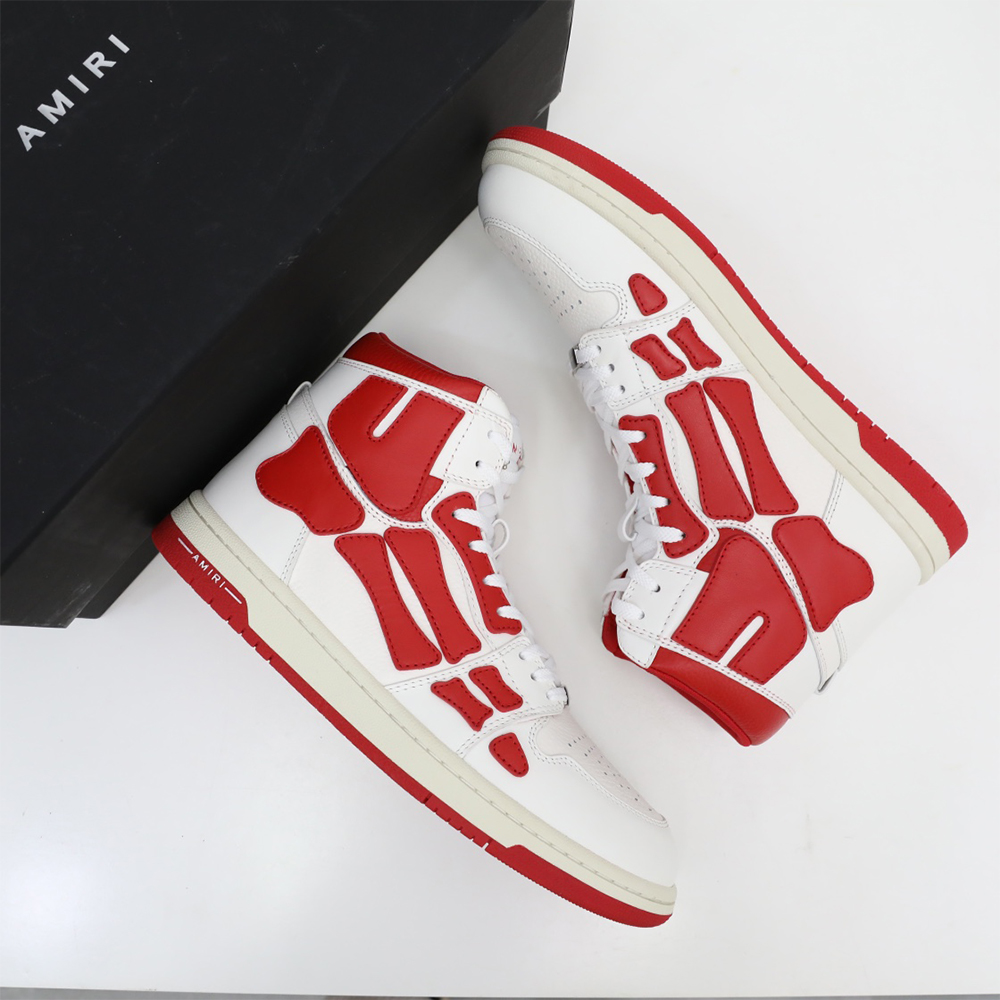 Amiri Skel-Top Hi Sneaker Red/White - DopestKickz