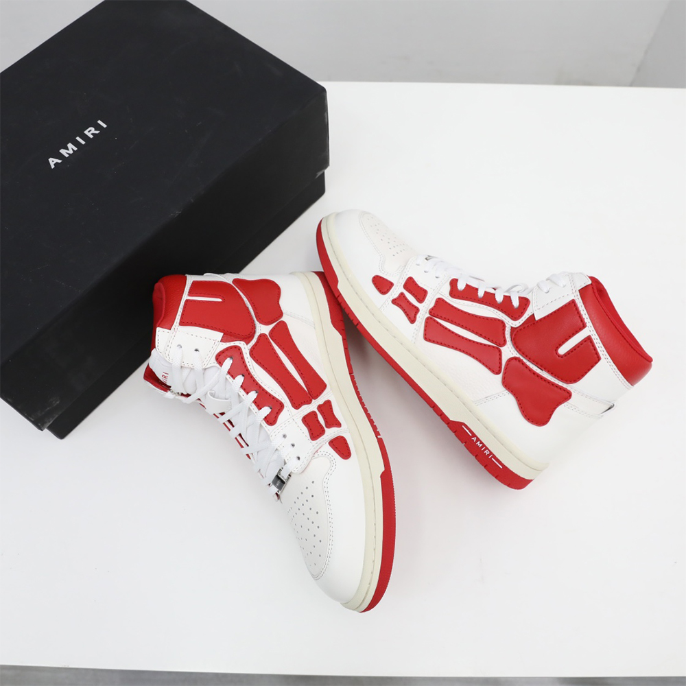 Amiri Skel-Top Hi Sneaker Red/White - DopestKickz