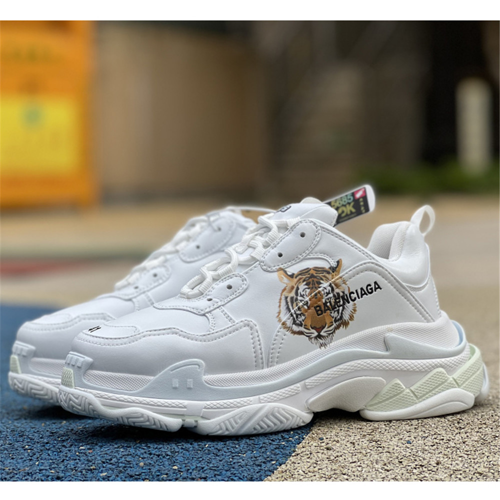 Balenciaga Triple S x Gucci Tiger Print Sneaker In White - DopestKickz