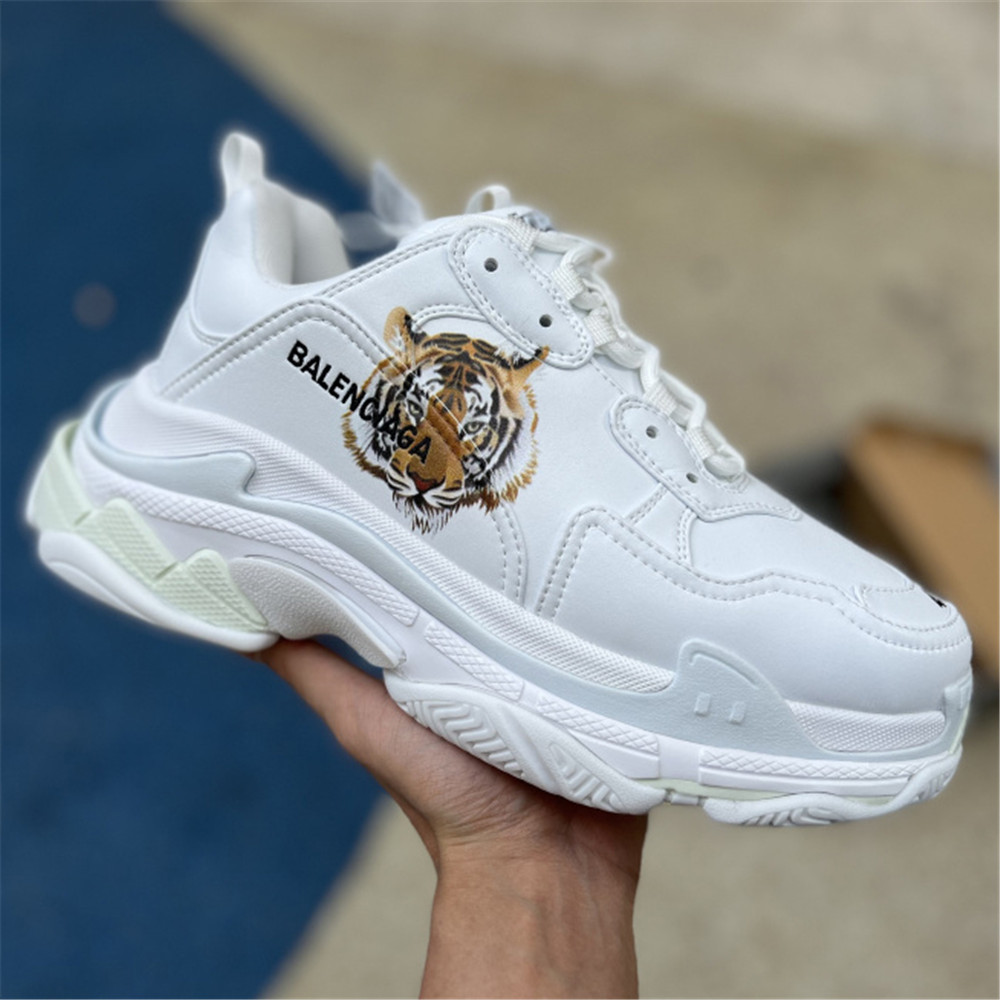 Balenciaga Triple S x Gucci Tiger Print Sneaker In White - DopestKickz