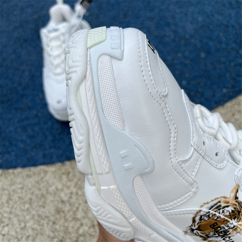 Balenciaga Triple S x Gucci Tiger Print Sneaker In White - DopestKickz