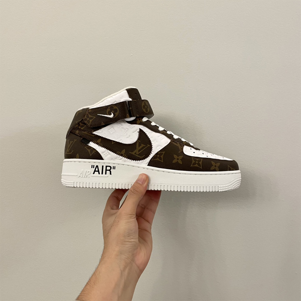 Louis Vuitton X Nike Air Force 1 Mid-Top Monogram Sneaker - DopestKickz