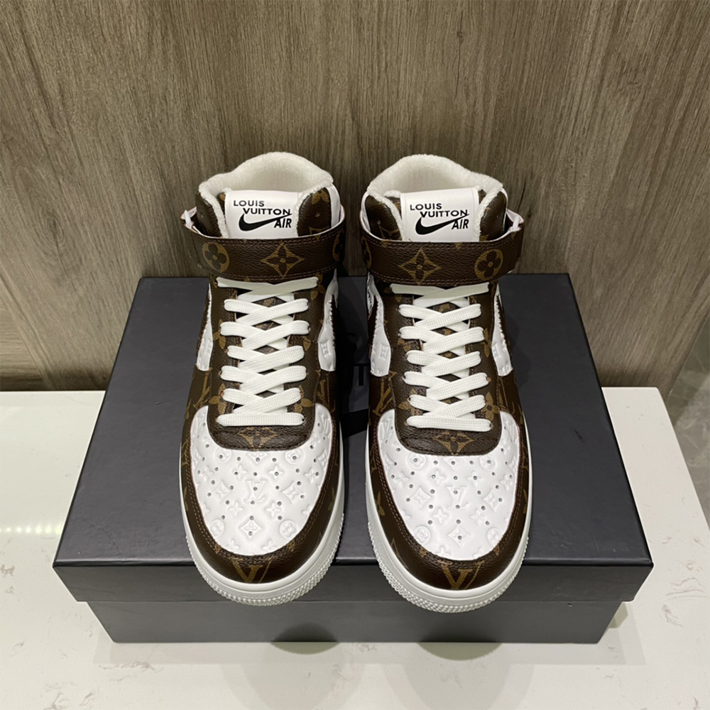 Louis Vuitton X Nike Air Force 1 Mid-Top Monogram Sneaker - DopestKickz