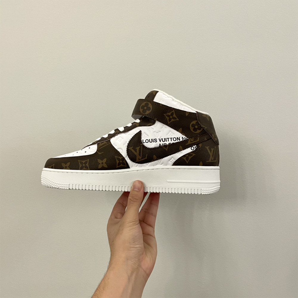 Louis Vuitton X Nike Air Force 1 Mid-Top Monogram Sneaker - DopestKickz
