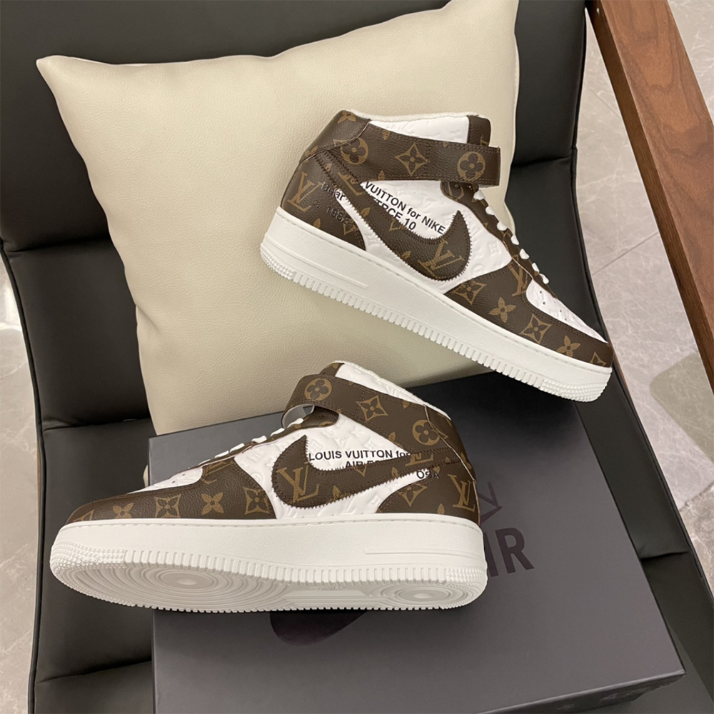 Louis Vuitton X Nike Air Force 1 Mid-Top Monogram Sneaker - DopestKickz