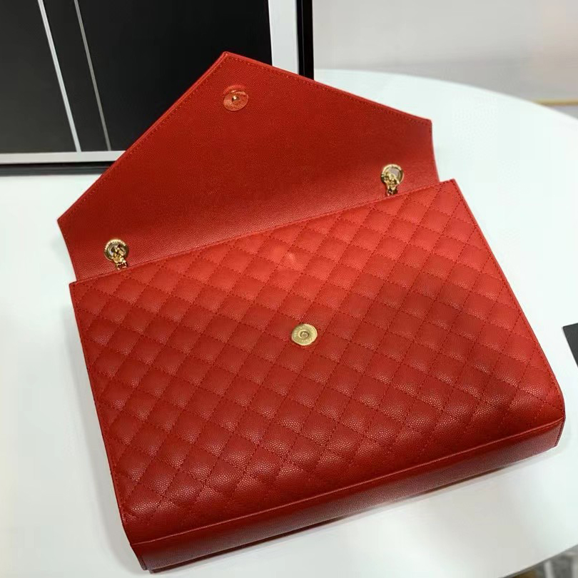 Saint Laurent Envelope Large Bag In Mix Matelasse Grain De Poudre Emboosed Leather - DopestKickz
