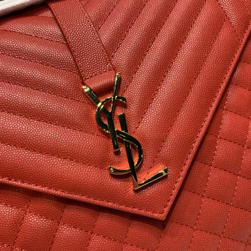 Saint Laurent Envelope Large Bag In Mix Matelasse Grain De Poudre Emboosed Leather - DopestKickz