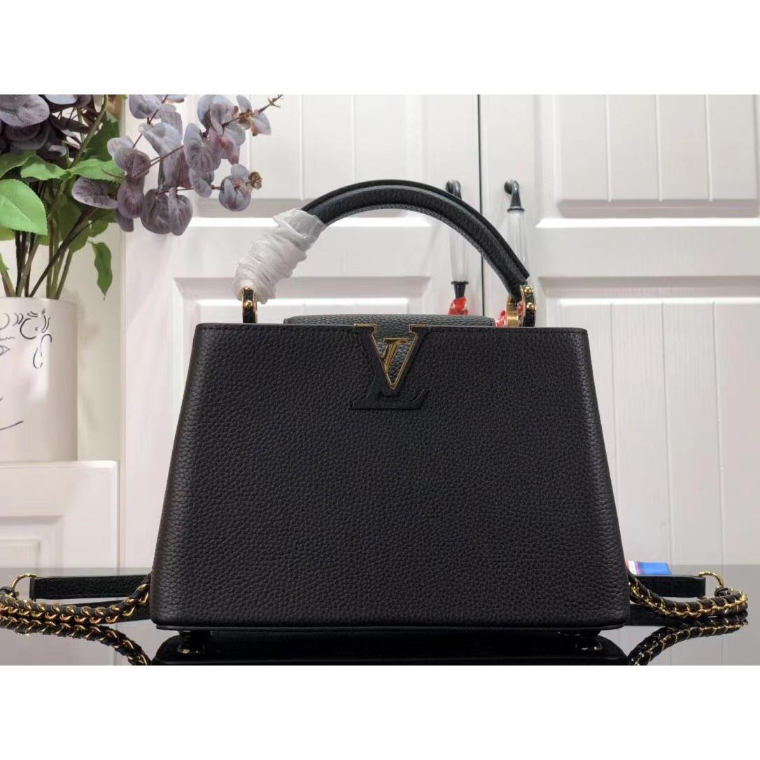 Louis Vuitton Capucines Handbag In Black（27 x 18 x 9cm） - DopestKickz