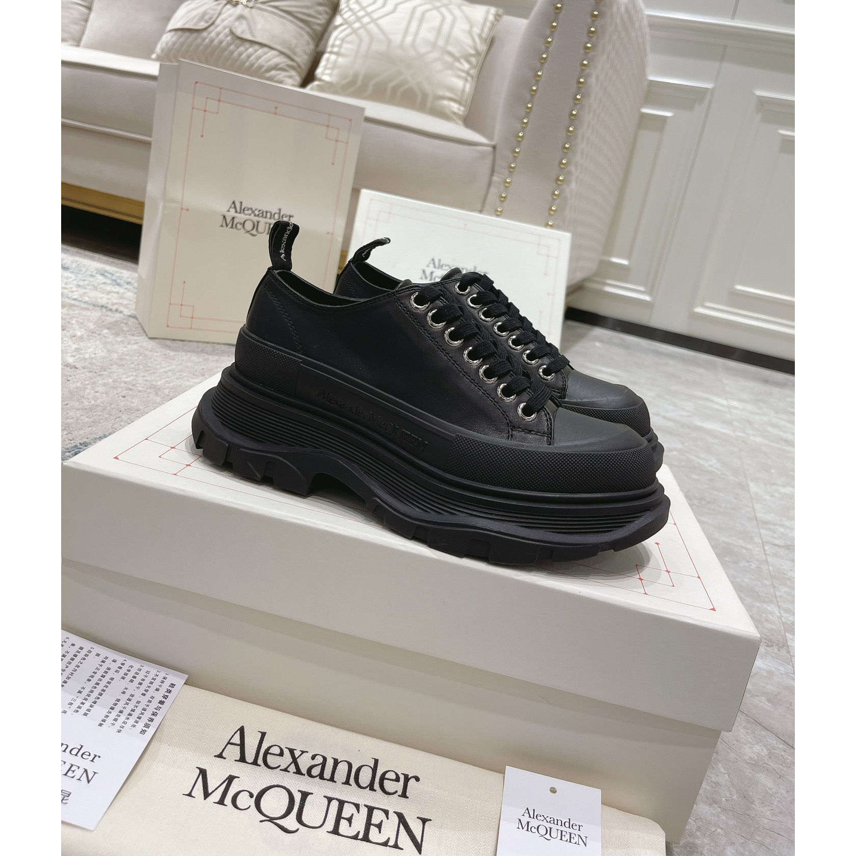 Alexander Mqueen Tread Slick Platform Low Sneakers - DopestKickz