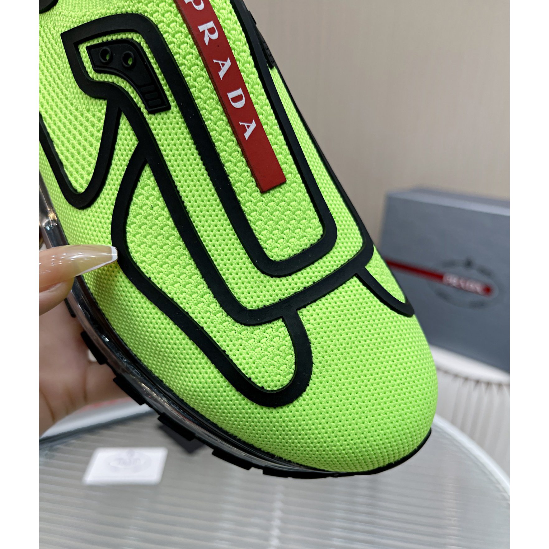 Prada Logo Sneakers In Green - DopestKickz