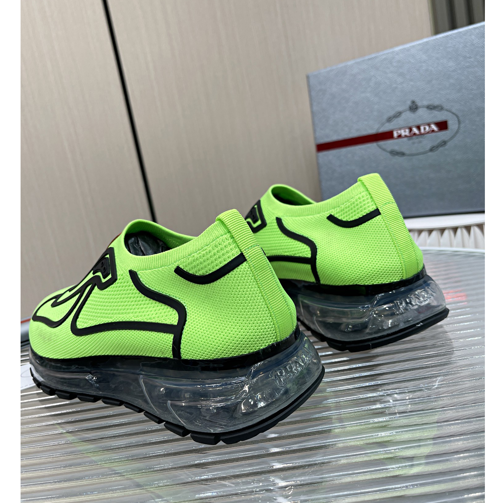 Prada Logo Sneakers In Green - DopestKickz